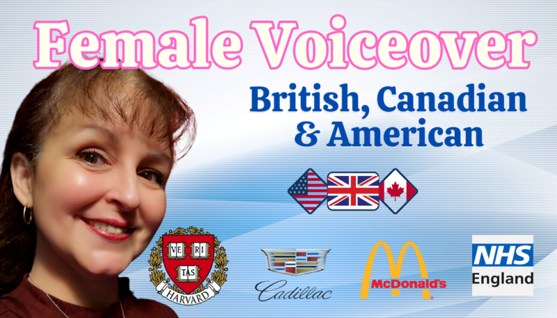 English North American or British UK Female Voiceover
