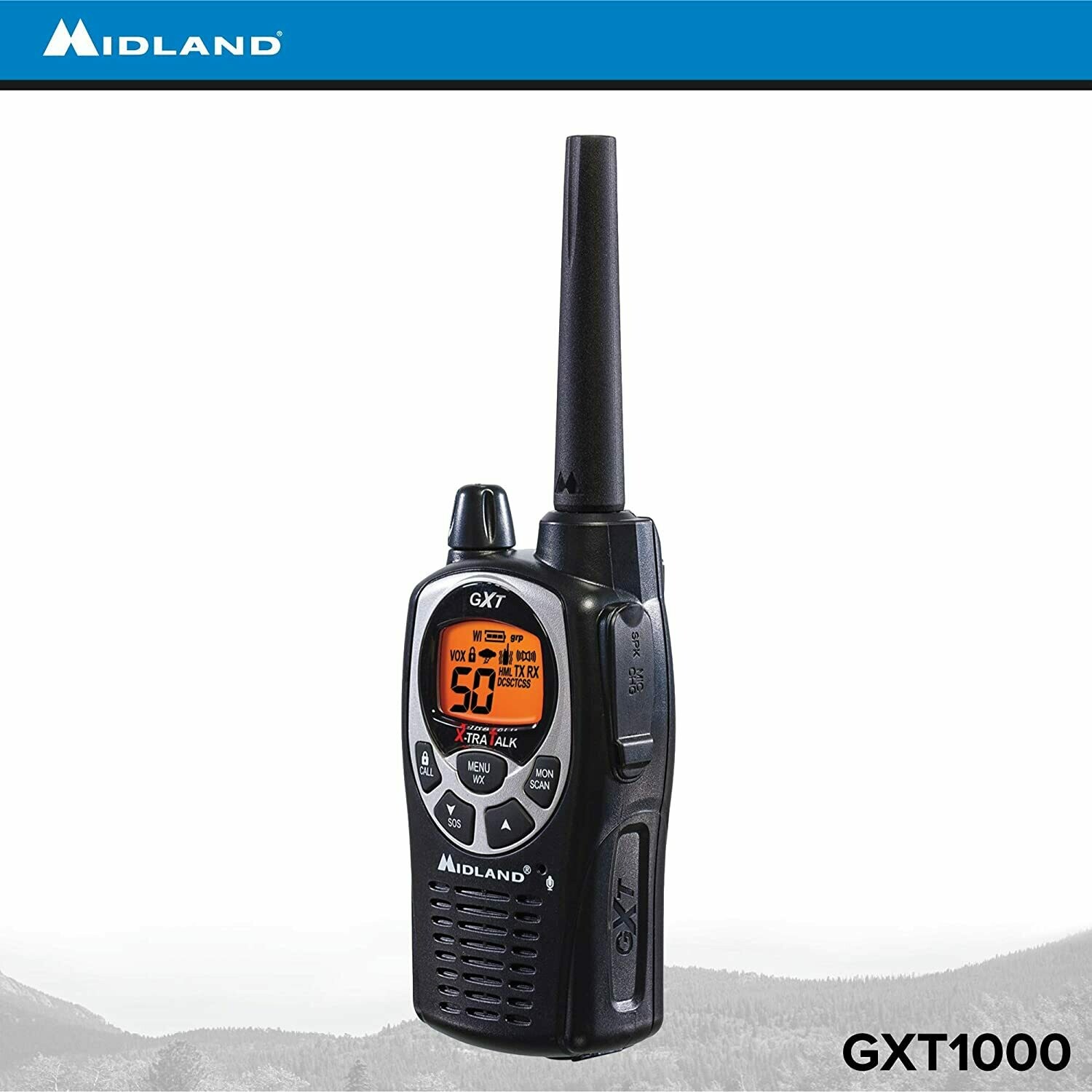 Walkie Talkie Midland GXT1000VP4 50 canales GMRS radio bidireccional – Hasta 36 millas de rango 2 Und