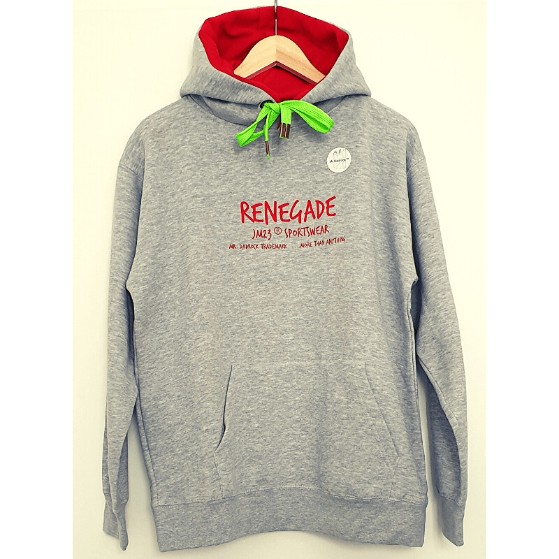 Hoody - RENEGADE - grau/rot - M