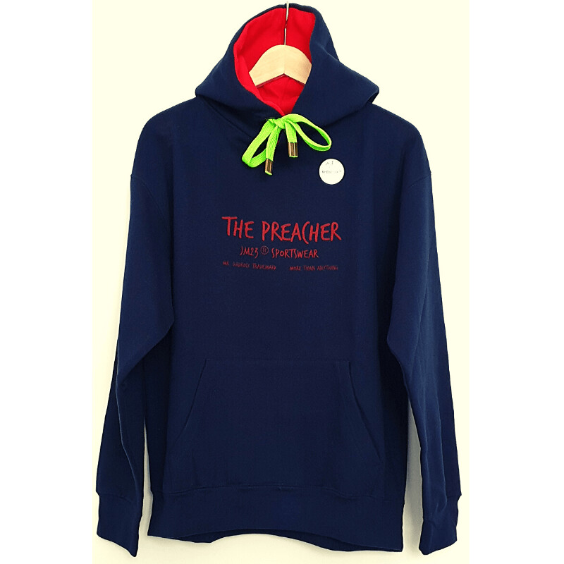 Hoody - THE PREACHER - blau/rot - M