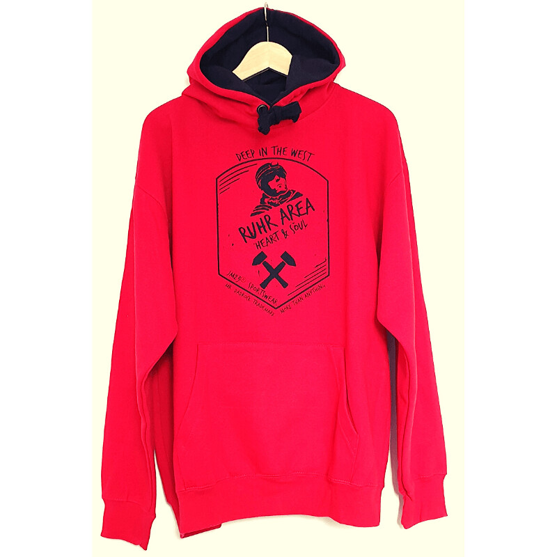Hoody - DEEP IN THE WEST - rot/schwarz - L-XXL Hoody - DEEP IN THE WEST - rot/schwarz - L-XXL