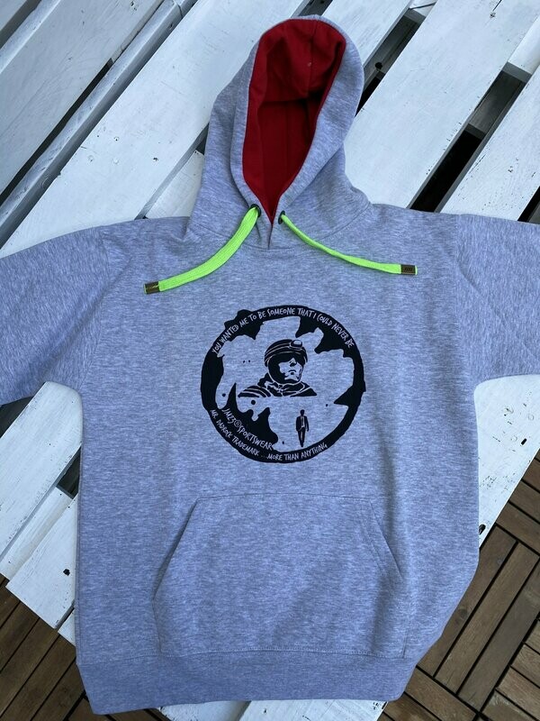 Hoody - Boy in the well - grau/rot - M - XL Hoody - Boy in the well - grau/rot - M - XL