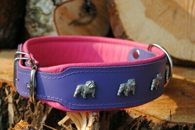 Hundehalsband Aus Leder Mit Nieten – Für Mittelgroße & Große Hunde (M, Rot)