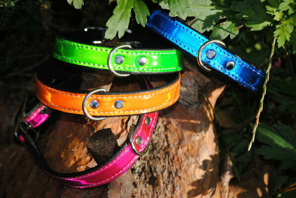 Lederhalsband reflektierend, schmal