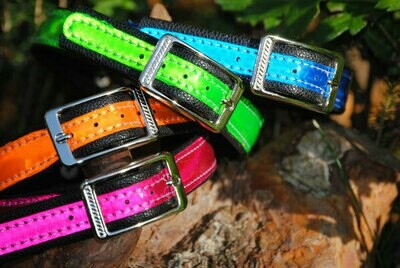 Lederhalsband reflektierend, schmal