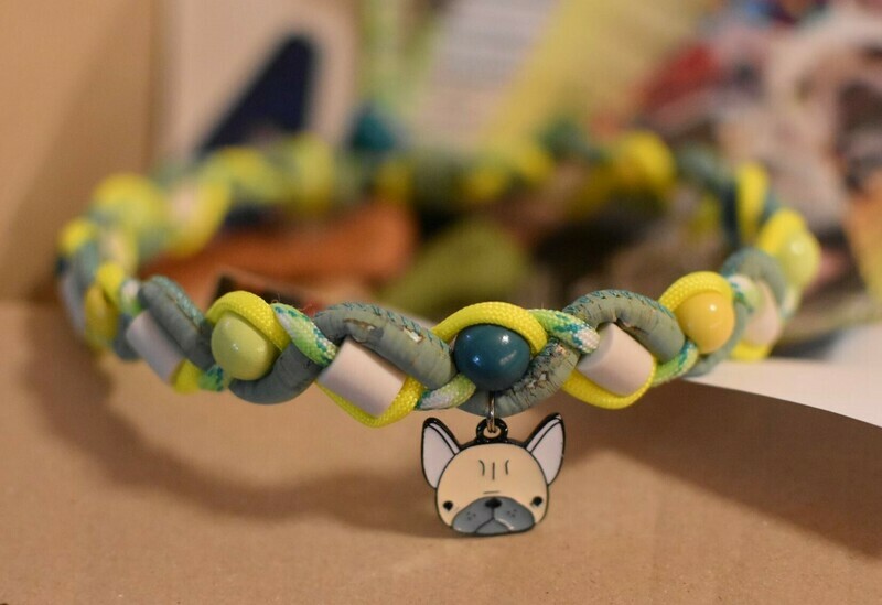 EM-Kette Kork mit Bully  / EM-Keramikketten / EM-Keramik Halsband gegen Zecken