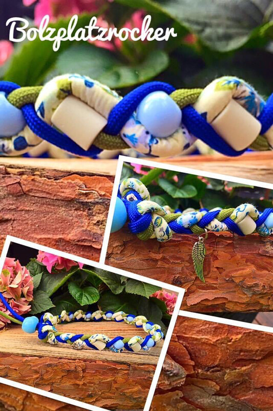 EM-Kette Flower königsblau/ EM-Keramikketten / EM-Keramik Halsband gegen Zecken