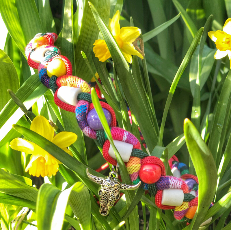 EM-Kette Hippie bunt/ EM-Keramikketten / EM-Keramik Halsband gegen Zecken