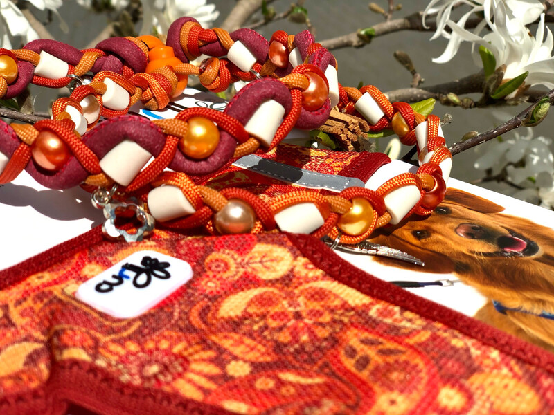 EM-Kette RUBY zu CURLI SE21 / EM-Keramikketten / EM-Keramik Halsband gegen Zecken