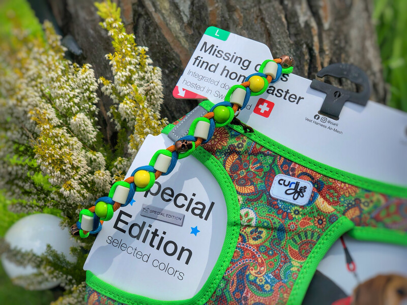 EM-Kette GRÜN Floral zu CURLI SE21 / EM-Keramikketten / EM-Keramik Halsband gegen Zecken