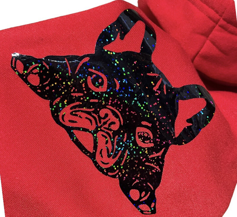 ​Hoodie L mit Druck rot