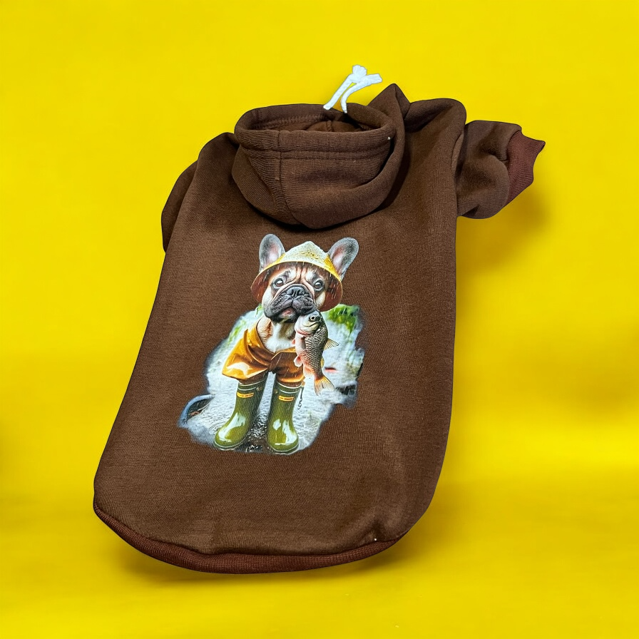 ​Hoodie XL mit Druck braun