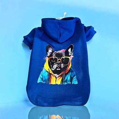 ​Hoodie XXL mit Druck blau