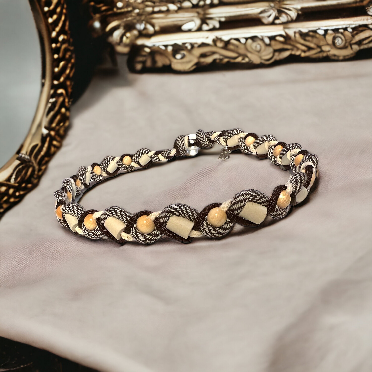 EM- Keramikkette mit Kordelstopper gegen Zecken für einen Halsumfang von ca. 53-60cm