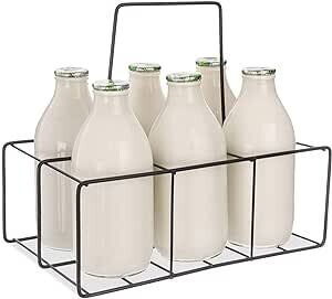 FiNeWaY Nostalgia Milk Bottle Holder Wire Tidy Crate Rack