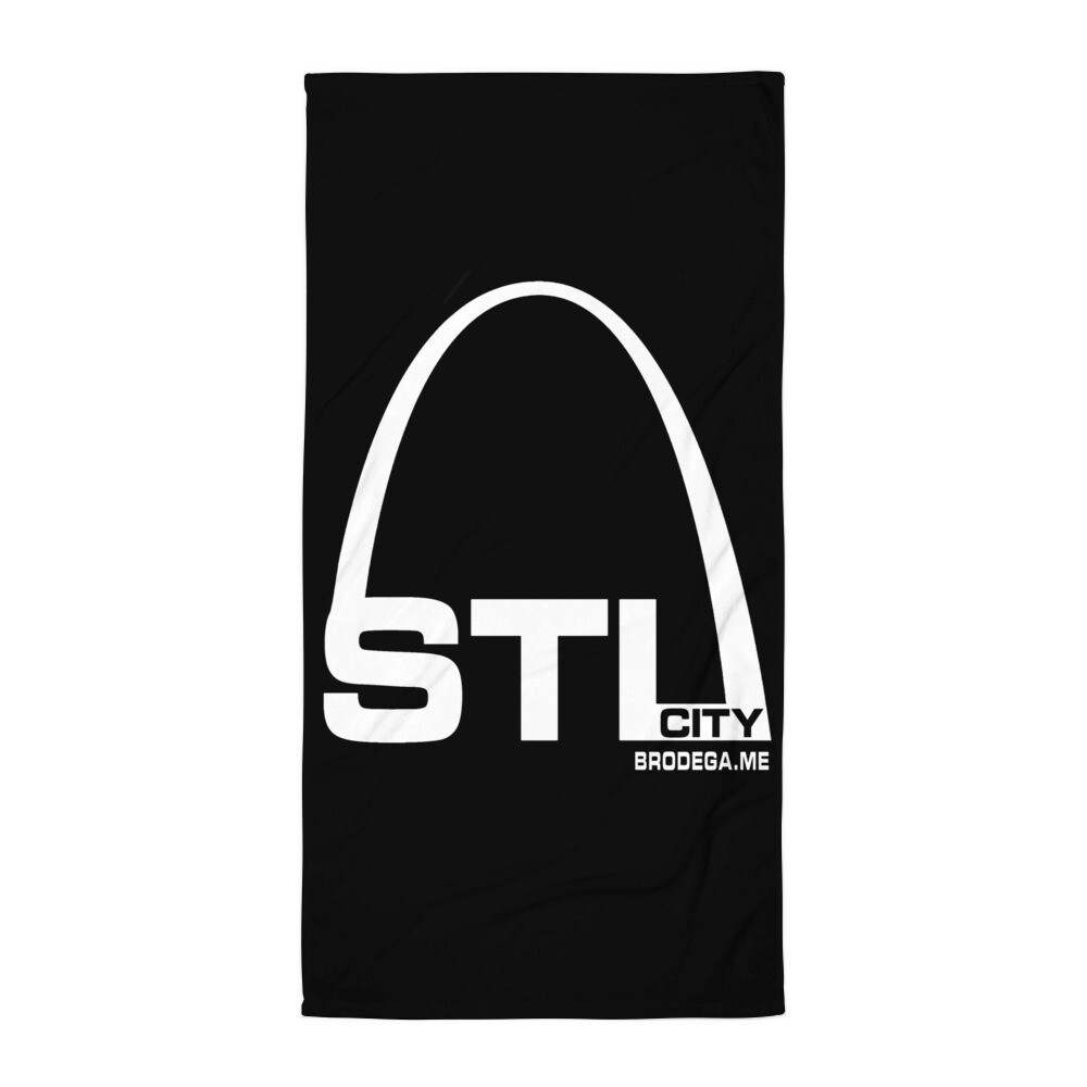 STL CITY Arch Black Towel