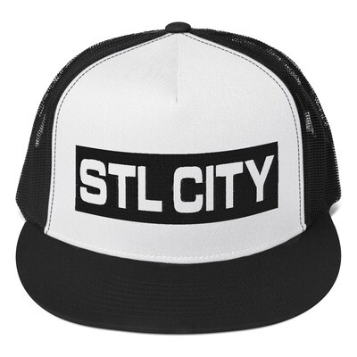 STL CITY Black White Trucker Cap