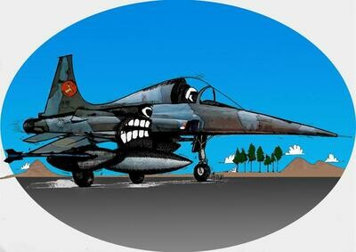 Dutch Air Force NF-5 - Limited Edition Aviation Caricature 11"x17" Print by Michael Hopkins