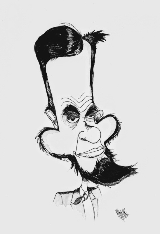 Honest Abe - Signed Original 8 1/2&quot;x 11&quot; Caricature by Michael Hopkins.