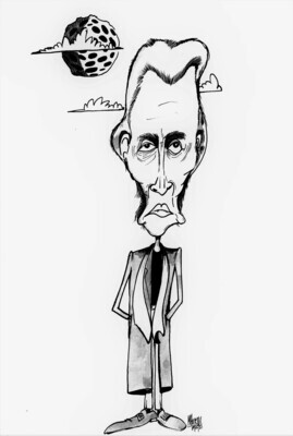 Christopher Walken - Original 11"x 16" Pen and Ink Caricature by Michael Hopkins.
