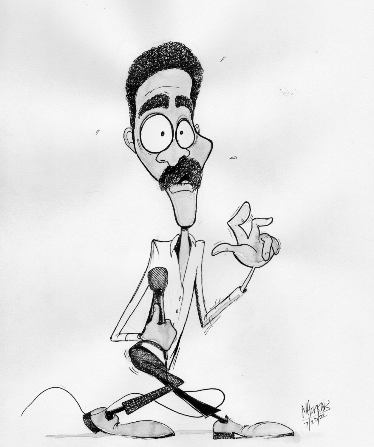 Richard Pryor-Original 9"x12"Pen & Ink Caricature