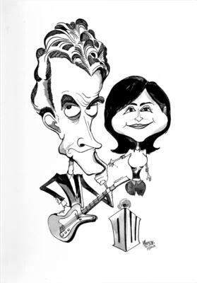 Doctor Who and Clara - Original 12"x 16" Pen and Ink Caricature by Michael Hopkins.