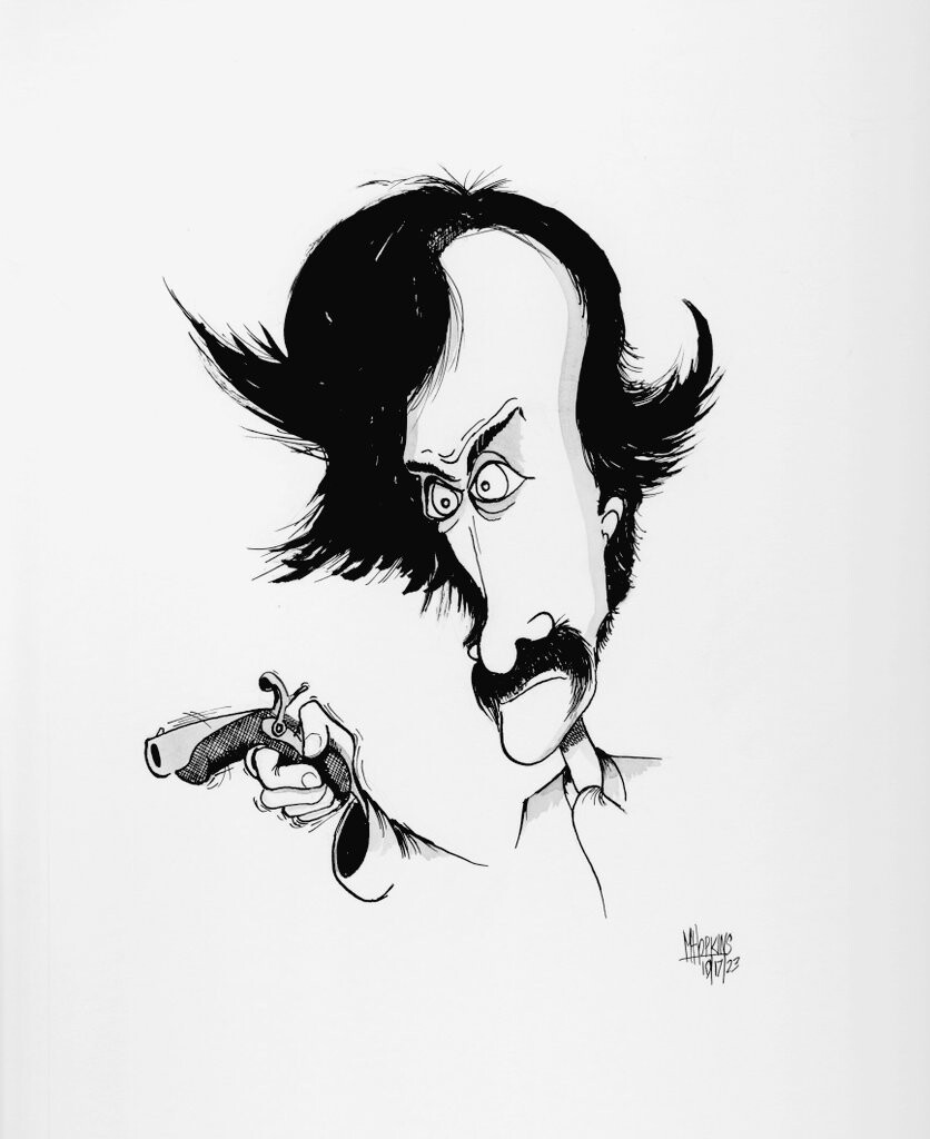 John Wilkes Booth - Pen and Ink Original Drawing