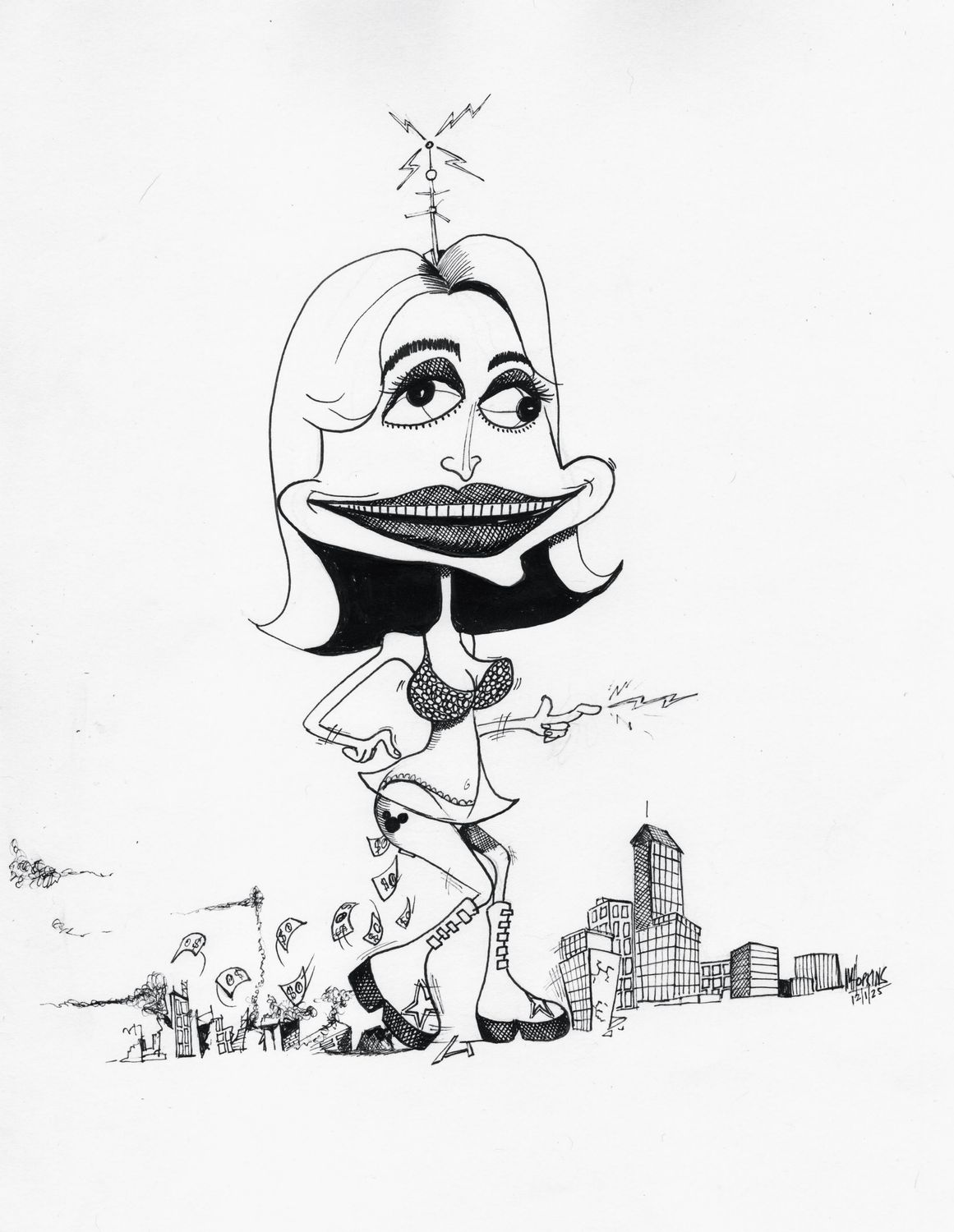 Sabrina Carpenter - 11" x 14" Original Drawing Michael Hopkins