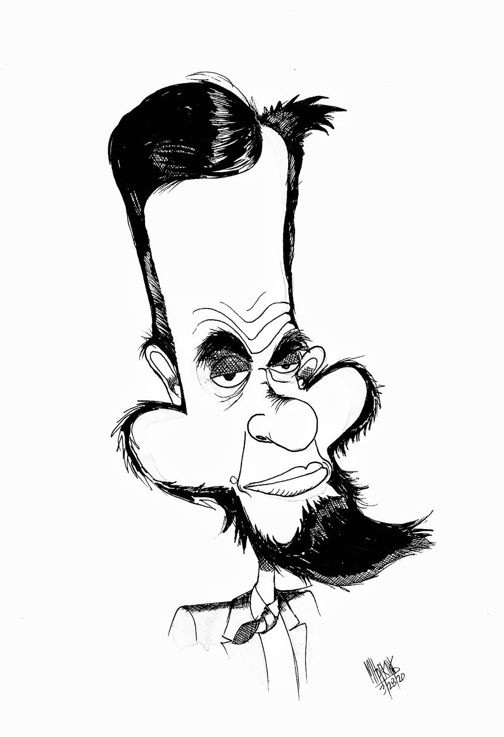 Honest Abe - Signed Original 8 1/2"x 11" Caricature *One of a Kind - Reproductions will not be authorized by Michael Hopkins