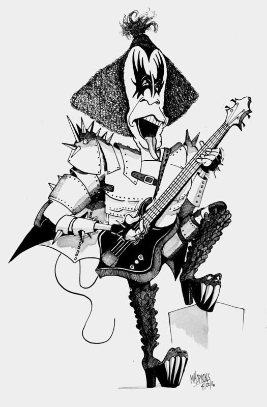 The Demon - Signed Original 15 1/4" x 10" Pen and Ink Caricature *One of a Kind - Reproductions will not be authorized by Michael Hopkins