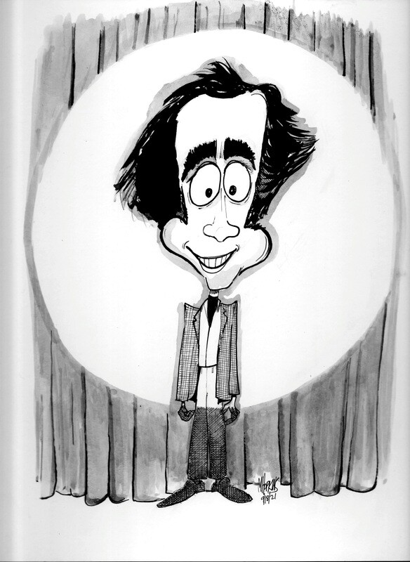 "Andy" Signed Original 13" x 16" Pen &amp; Ink Caricature  *One of a Kind - Reproductions will not be authorized by Michael Hopkins