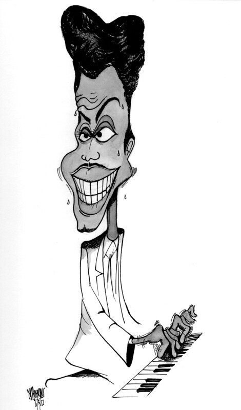 Little Richard  - Signed Original 12" x 16"  Pen &amp; Ink Caricature *One of a Kind - Reproductions will not be authorized by Michael Hopkins