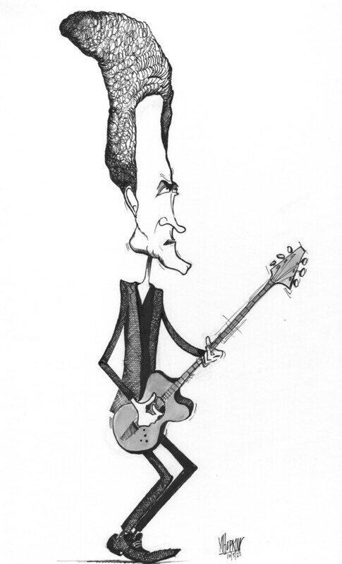Lindsey Buckingham  Signed Original 10" x 15" Pen &amp; Ink Caricature *One of a Kind - Reproductions will not be authorized by Michael Hopkins