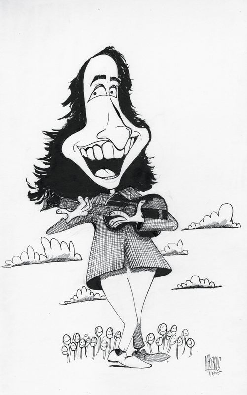 Tiny Tim - Signed Original 10" x 16" Pen &amp; Ink Caricature *One of a Kind - Reproductions will not be authorized by Michael Hopkins
