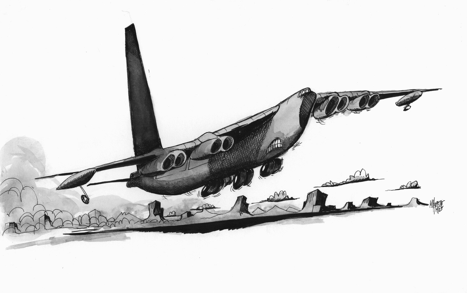 Boeing B-52 - 8" x 10" Limited Edition Aviation Caricature Signed Prints