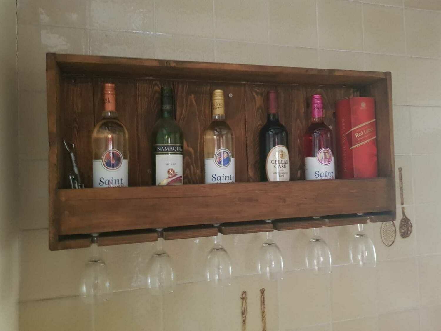 Wall mounted wine rack