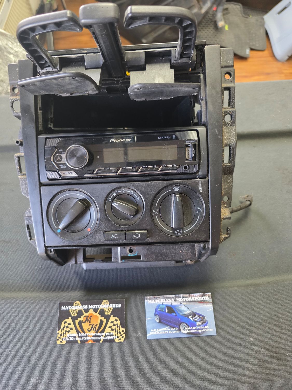 MK4 radio cage with cup holder and pioneer radio MK4 radio cage with cup holder and pioneer radio