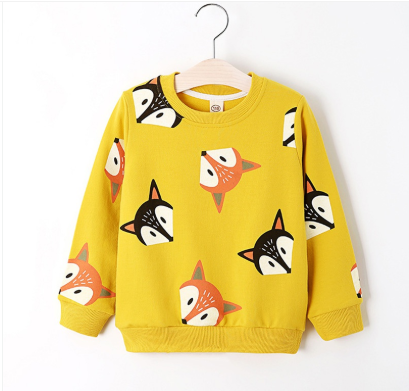 Cute Fox Printed Pullover for Toddler and Kid