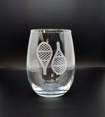 Snow Shoes Laser Engraved Glass