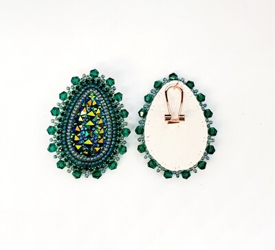 Tear drop over-sized a Moose hide backings 