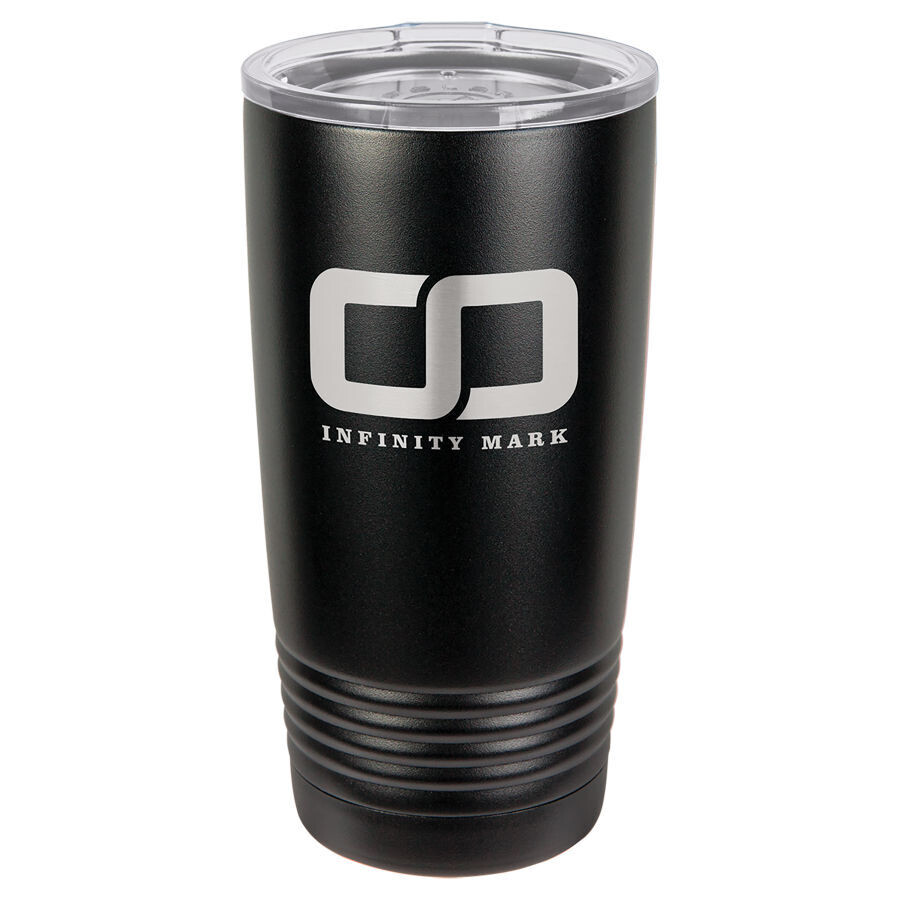 20 oz. Black Ringneck Tumbler w/Lid, no Silver Ring