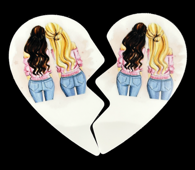 Bff heart magnet (set of 2)