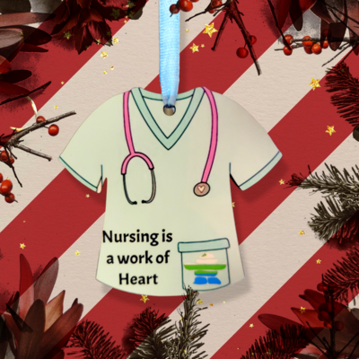 Nursing is a work of heart ornament