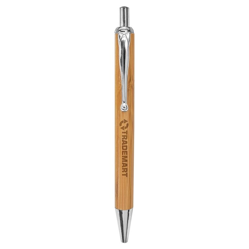 Bamboo with Silver Trim Laserable Pen * Includes Personalization *