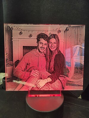 Led Lamp with custom engraved photo