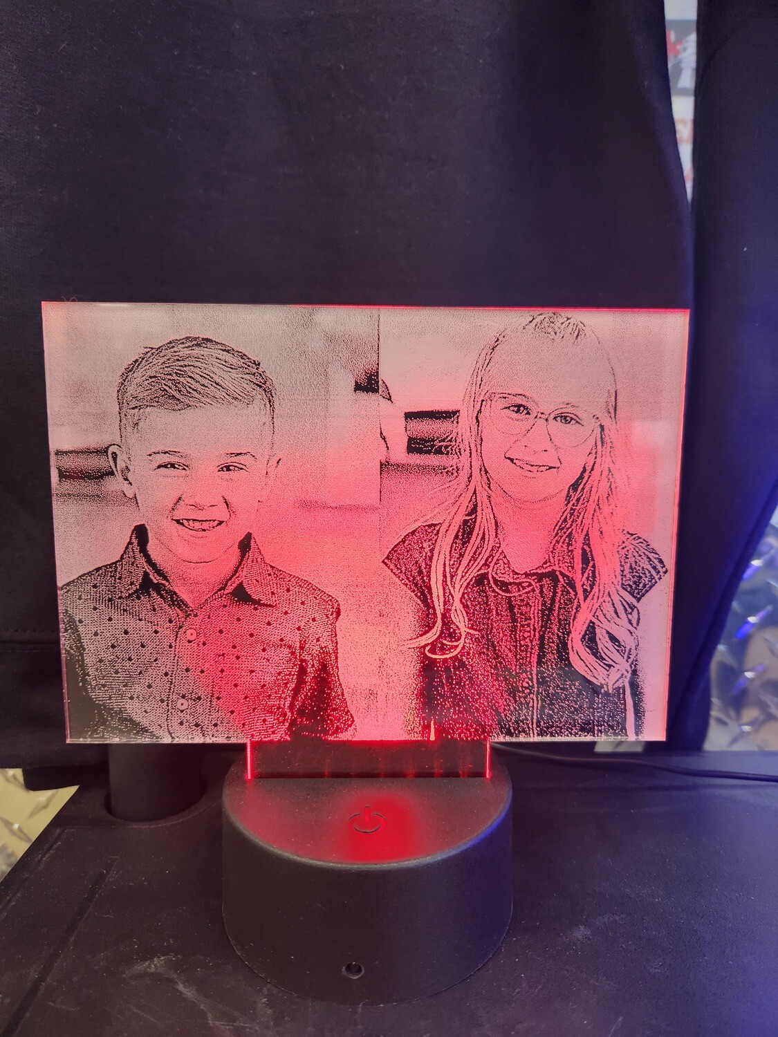Led Lamp with custom engraved photo