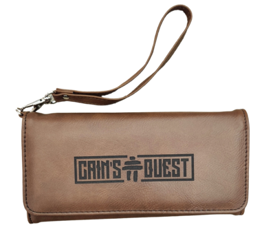 Cain's Quest Women's leather wallet with wrist strap