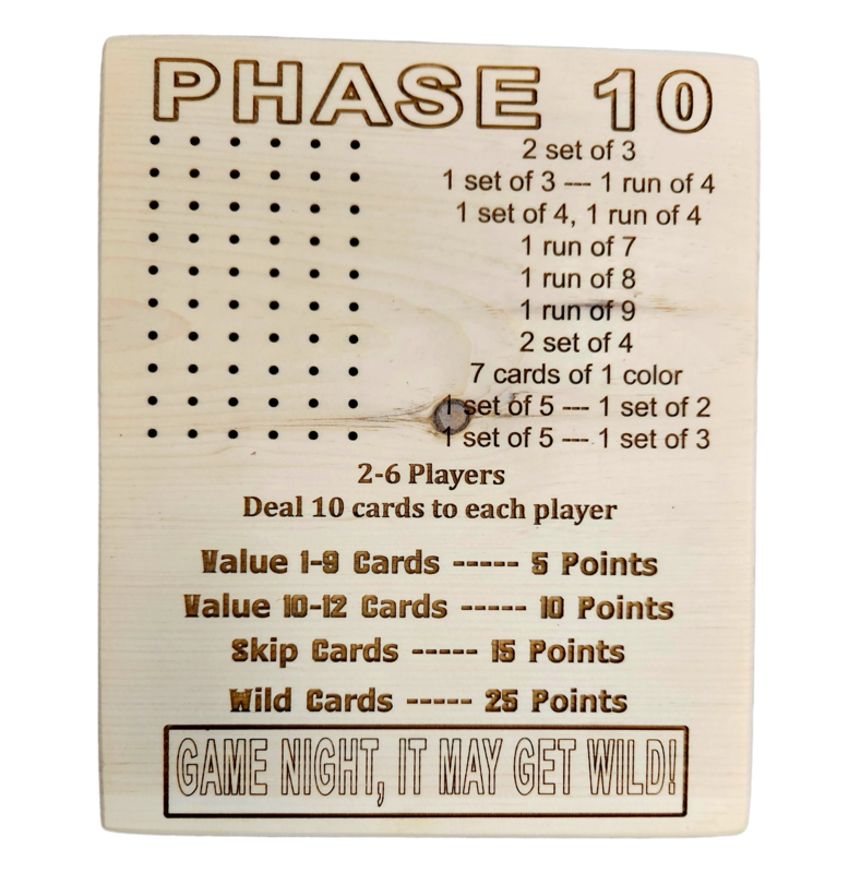 Phase 10 Board Clear Pine Game
