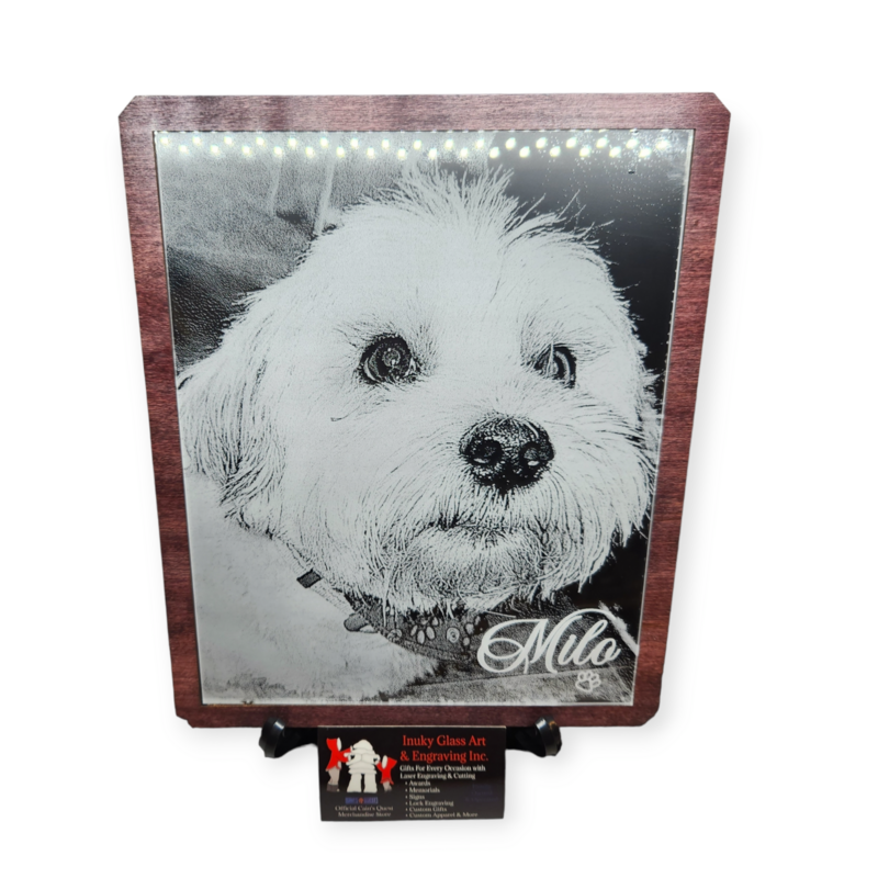Portrait Custom Engraved w/Stand