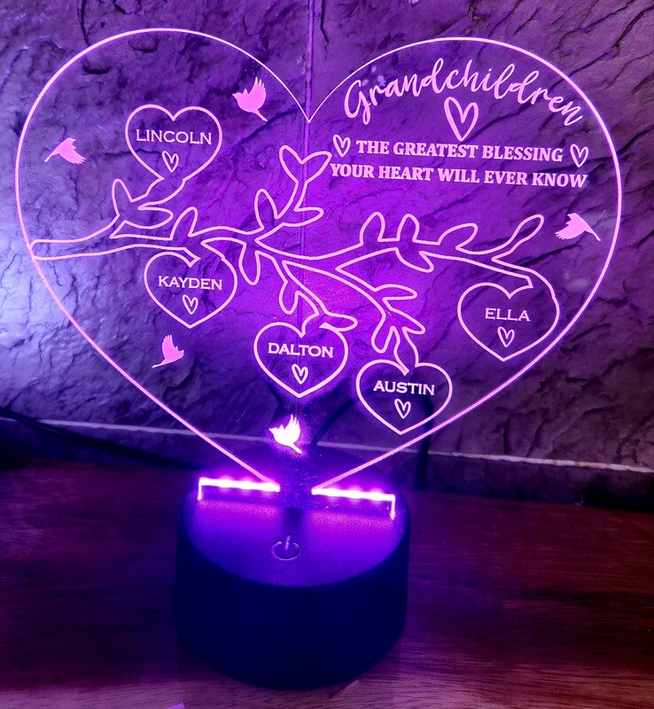 Led Lamp with custom engraved photo